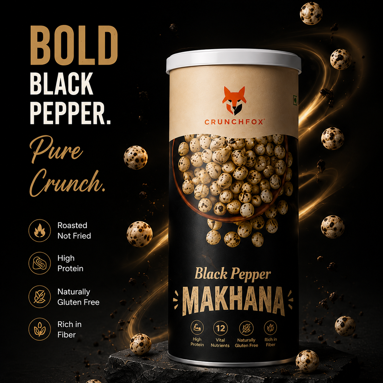 Black Pepper Salted Makhana – 80g - Image 8