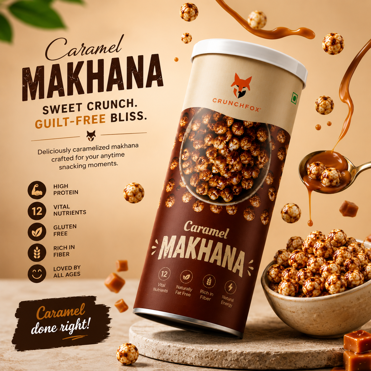 Caramel Makhana – 80g - Image 5