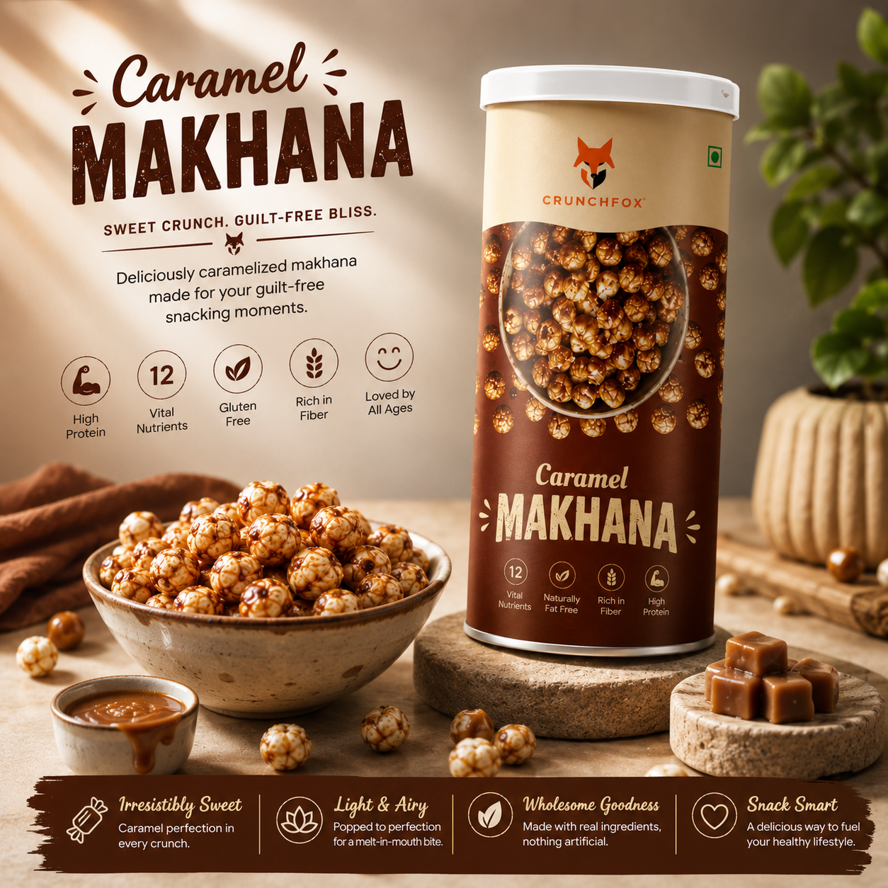 Caramel Makhana – 80g - Image 2