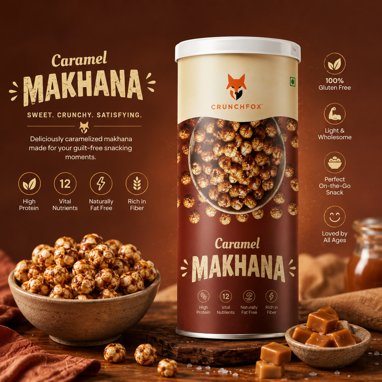 Caramel Makhana – 80g - Image 7