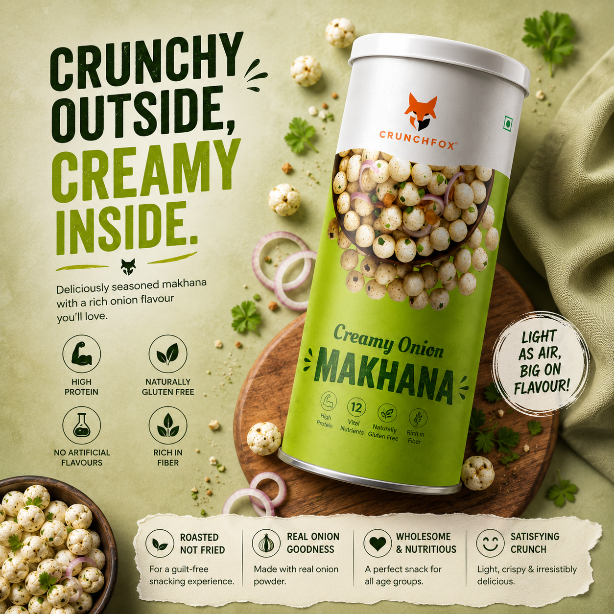 Creamy Onion Makhana – 80g - Image 3