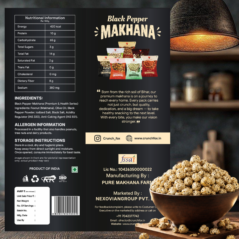 Black Pepper Salted Makhana – 80g - Image 9